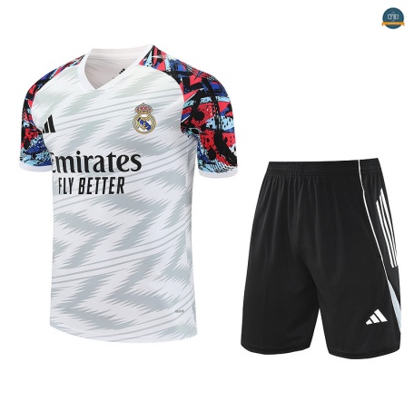 Ofertas Real Madrid + Pantalón Equipación Blanco/negro/rojo 2025/2026