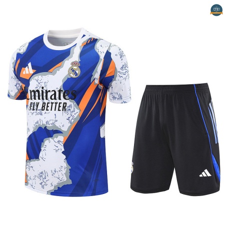 Nuevas Real Madrid + Pantalón Equipación Blanco/negro/Azul 2025/2026