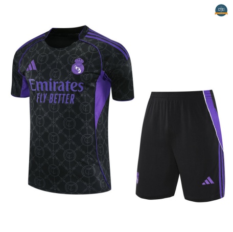 Diseño Real Madrid + Pantalón Equipación negro/Violeta/Blanco 2025/2026