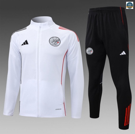 Tailandia Chaqueta Chándal Ajax Niño Equipación Blanco/negro/rojo 2025/2026