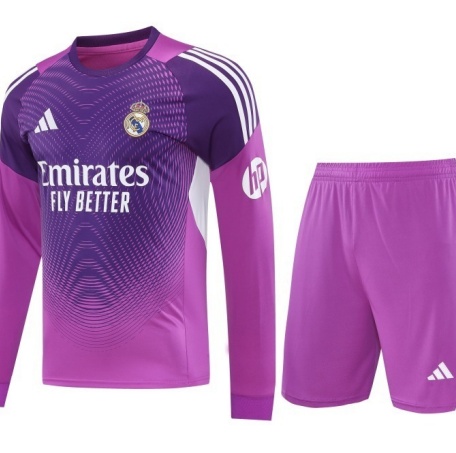Ofertas Camiseta Portero Real Madrid Manga Larga + Pantalón Equipación Violeta/Blanco 2025/2026