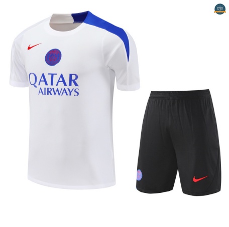 Replicas Camiseta PSG + Pantalón Equipación Blanco/negro/Azul 2025/2026
