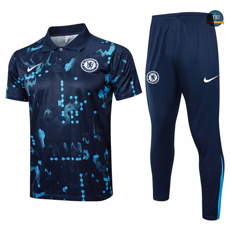 Outlet Camiseta entrenamiento Chelsea Polo + Pantalones azul real 2024/2025