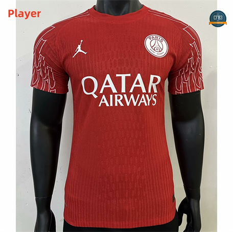 Diseño Camiseta Paris Saint Germain Player Equipación Rojo 2024/2025