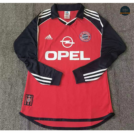Outlet Camiseta Retro 2001-02 Bayern Munich 1ª Equipación Manga Larga