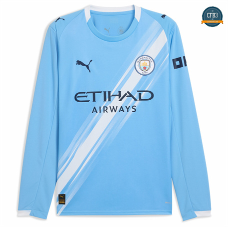 Cfb3 Camiseta futbol Manchester City Equipación 1ª Equipación Manga Larga 2025/2026