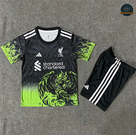 Cfb3 Camiseta futbol Liverpool Niño Equipación Negro/Vert 2025/2026