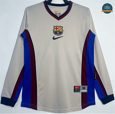 Cfb3 Camiseta futbol Retro 1998-99 Barcelona 2ª Equipación Manga Larga