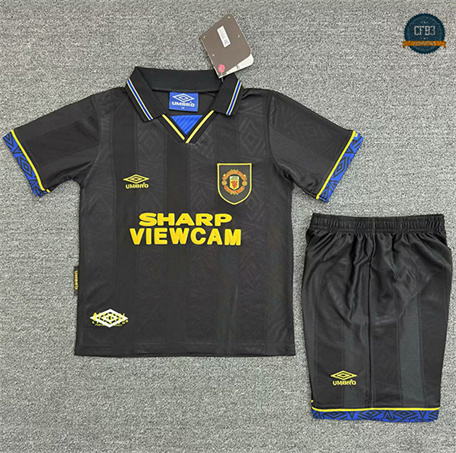 Cfb3 Camiseta futbol Retro 1993-94 Manchester United Niño 2ª Equipación