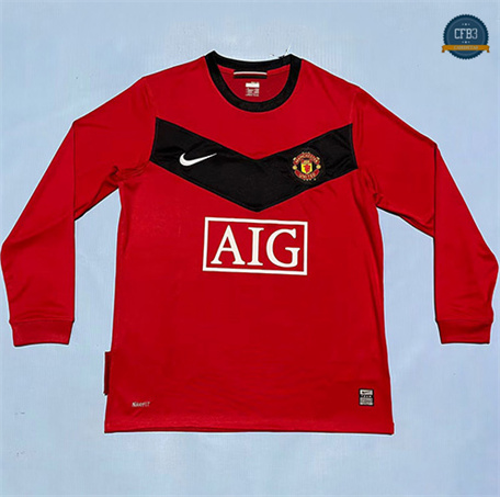 Cfb3 Camiseta futbol Retro 2009-10 Manchester United 1ª Equipación Manga Larga