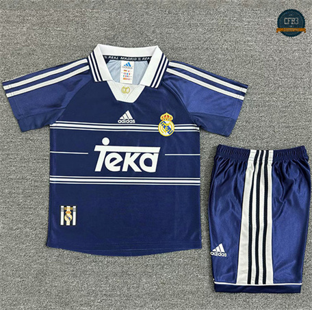 Cfb3 Camiseta futbol Retro 1998-99 Real Madrid Niño 2ª Equipación