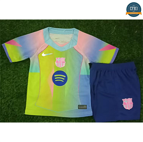 Camiseta futbol Barcelona Niño Equipación Fluorescent 2025/2026 Verde