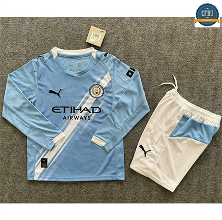 Camiseta futbol Manchester City Niño 1ª Equipación Manga Larga 2025/2026