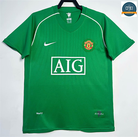 Camiseta futbol Retro 2007-08 Manchester United Equipación Portero Verde