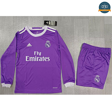 Camiseta futbol Retro 2016-17 Real Madrid Niño 2ª Equipación Manga larga