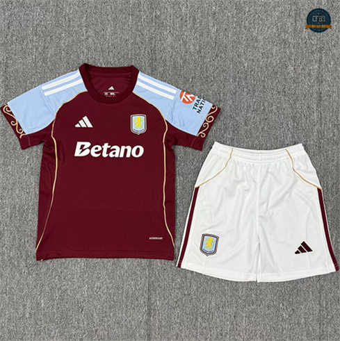 Camiseta futbol Aston Villa Niño 1ª Equipación 2025/2026