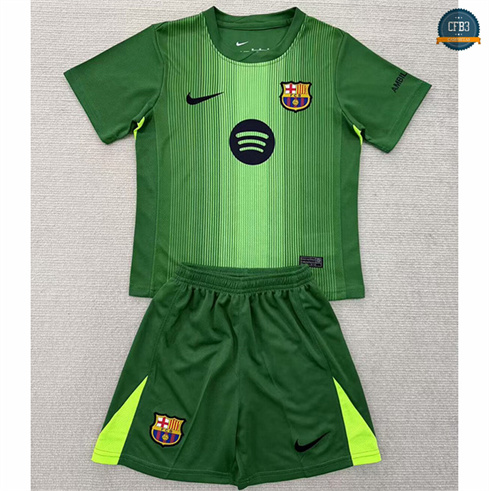 Camiseta futbol Barcelona Niño Equipación Portero Verde 2025/2026