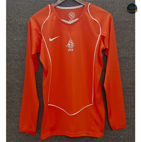 Camiseta futbol Retro 2004 Países Bajos 1ª Equipación Manga Larga