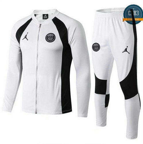 Chaqueta Chándal PSG Jordan Blanco Cuello bajo 2019/2020