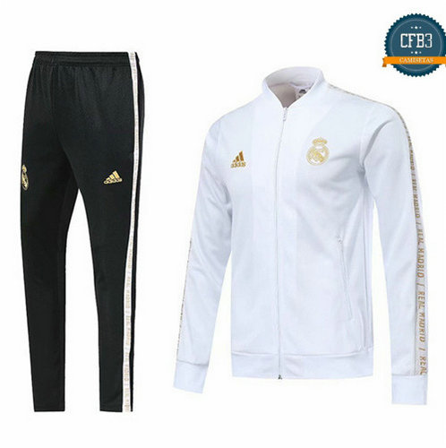 Chaqueta Chándal Real Madrid Blanco Cuello bajo 2019/2020