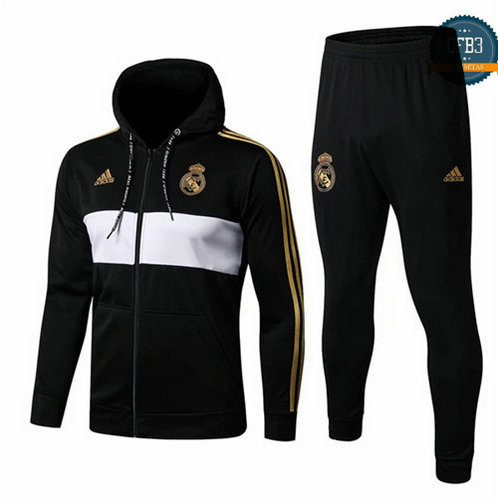 Chaqueta Chándal Real Madrid Sombrero Negro/Blanco 2019/2020