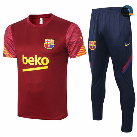 Cfb3 Camiseta Barcelona + Pantalones Rojo Oscuro 2020/2021