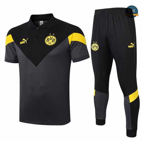 Cfb3 Camiseta Dortmund POLO + Pantalones Gris/Negro 2020/2021