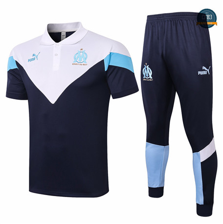 Cfb3 Camiseta Marsella POLO + Pantalones Azul Oscuro Blanco 2020/2021