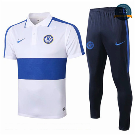 Cfb3 Camiseta Entrenamiento Chelsea polo + Pantalones Blanco/Azul 2020/21