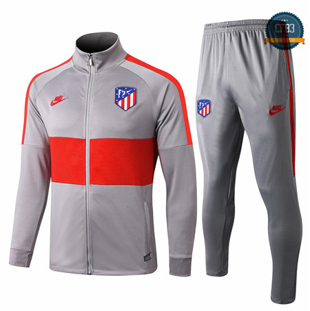 Cfb3 Camisetas D021 Chaqueta Chandal Atletico Madrid Gris/Rojo 2019/2020