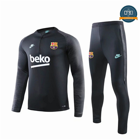 Cfb3 Camisetas D027 Chandal Barcelona Negro 2019/2020 Cremallera Mitad