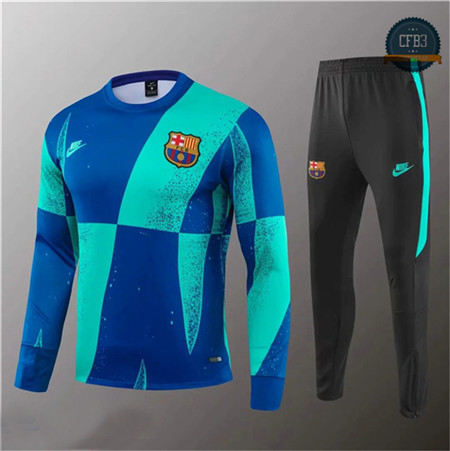 Cfb3 Camisetas D032 Chandal Barcelona Azul/Negro 2019/2020 Cuello redondo