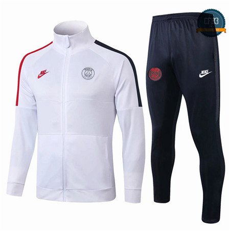 Cfb3 Camisetas D044 Chaqueta Chandal PSG Blanco/Negro 2019/2020