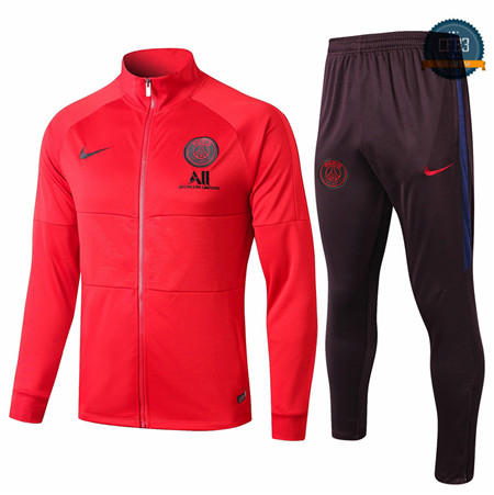 Cfb3 Camisetas D046 Chaqueta Chandal PSG Rojo/Negro 2019/2020