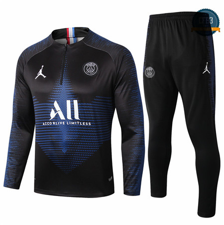 Cfb3 Camisetas D049 Chandal PSG Negro 2019/2020 Cremallera Mitad