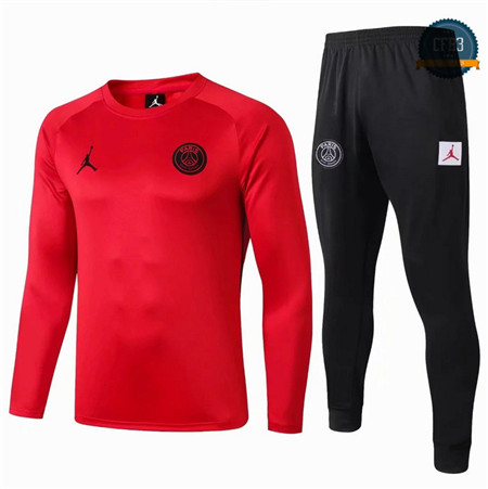 Cfb3 Camisetas D052 Chandal PSG Rojo/Negro 2019/2020 Cuello redondo