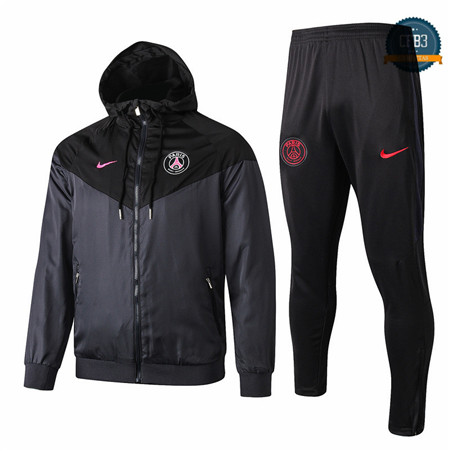 Cfb3 Camisetas D055 Chaqueta Chandal PSG Rompevientos Negro Sombrero 2019/2020