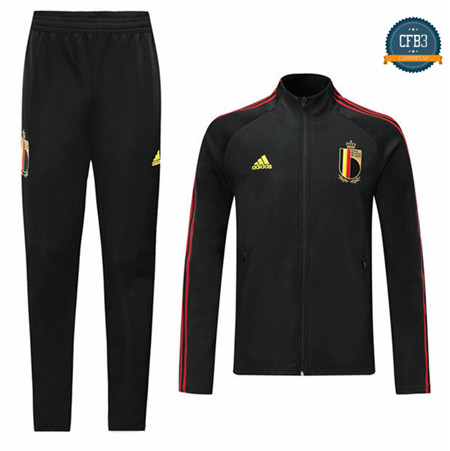 Cfb3 Camisetas D058 Chaqueta Chandal Bélgica Negro/banda Rojo 2019/2020