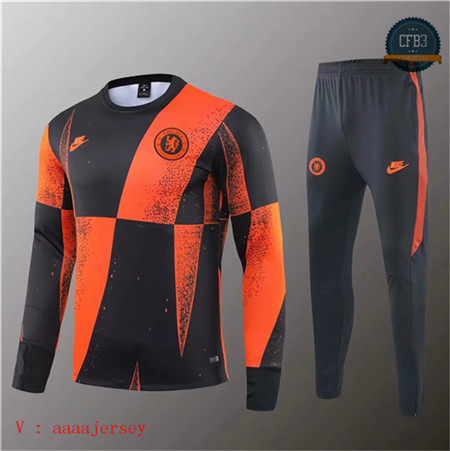 Cfb3 Camisetas D085 Chandal Chelsea Negro Naranja banda Amarillo 2019/2020