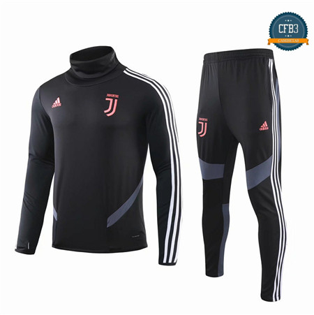 Cfb3 Camisetas D115 Chandal Juventus Negro/ banda Blanco 2019/2020 Cuello alto