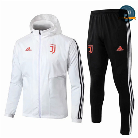 Cfb3 Camisetas D120 Chaqueta Chandal Juventus Rompevientos Blanco/Negro Sombrero 2019/2020