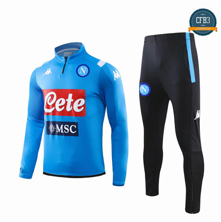 Cfb3 Camisetas D125 Chandal Napoli Azul/Negro 2019/2020 Cremallera Mitad