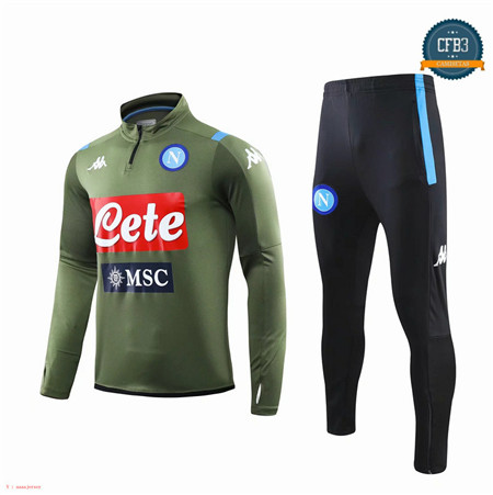 Cfb3 Camisetas D126 Chandal Napoli Verde/Negro 2019/2020 Cremallera Mitad
