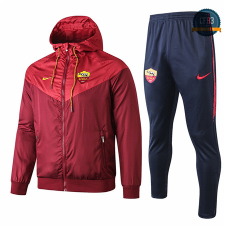 Cfb3 Camisetas D131 Chaqueta Chandal Roma Rompevientos Rojo/Azul Oscuro Sombrero 2019/2020