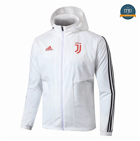 Cfb3 Camisetas D263 Chaqueta Rompevientos Juventus Blanco/Negro Sombrero 2019/2020