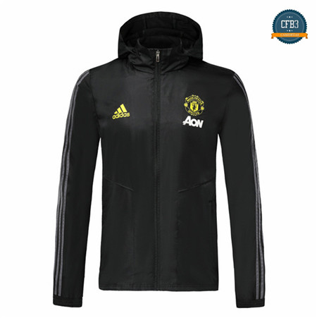 Cfb3 Camisetas D281 Chaqueta Rompevientos Manchester United Negro Sombrero 2019/2020