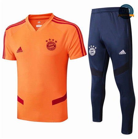 Cfb3 Camisetas D133 Entrenamiento Bayern Munich Naranja/Azul Oscuro 2019/2020 Cuello V