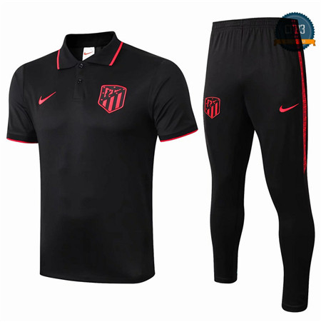 Cfb3 Camisetas D137 Entrenamiento Atletico Madrid Negro/banda Rojo POLO 2019/2020