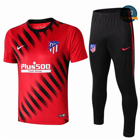 Cfb3 Camisetas D139 Entrenamiento Atletico Madrid Rojo/Negro 2019/2020 Cuello redondo