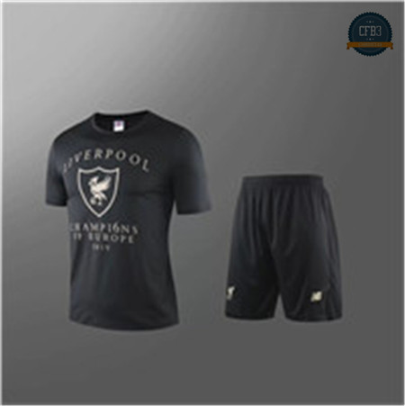 Cfb3 Camisetas D176 Entrenamiento Liverpool Negro 2019/2020 Cuello redondo